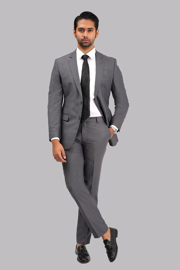 Dark Grey Plain 2-Piece Suit