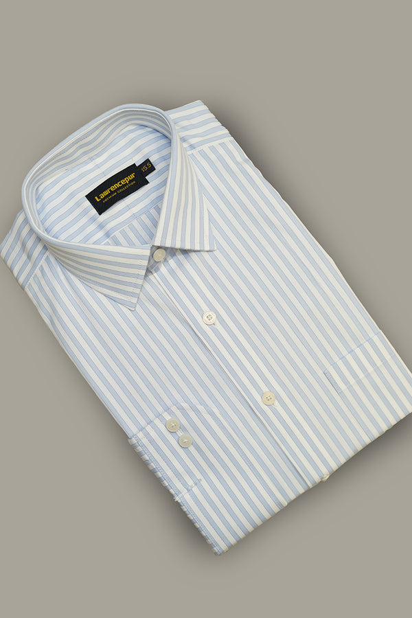 Formal Shirt  - Supernova White & Blue Stripes