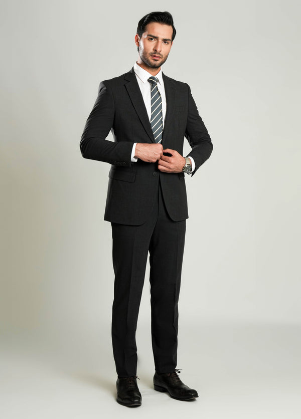 Formal 2 Piece Suit - Charcoal Grey Plain