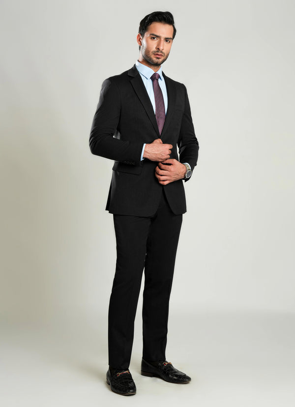 Charcoal Grey Plain 2-Piece Formal Suit
