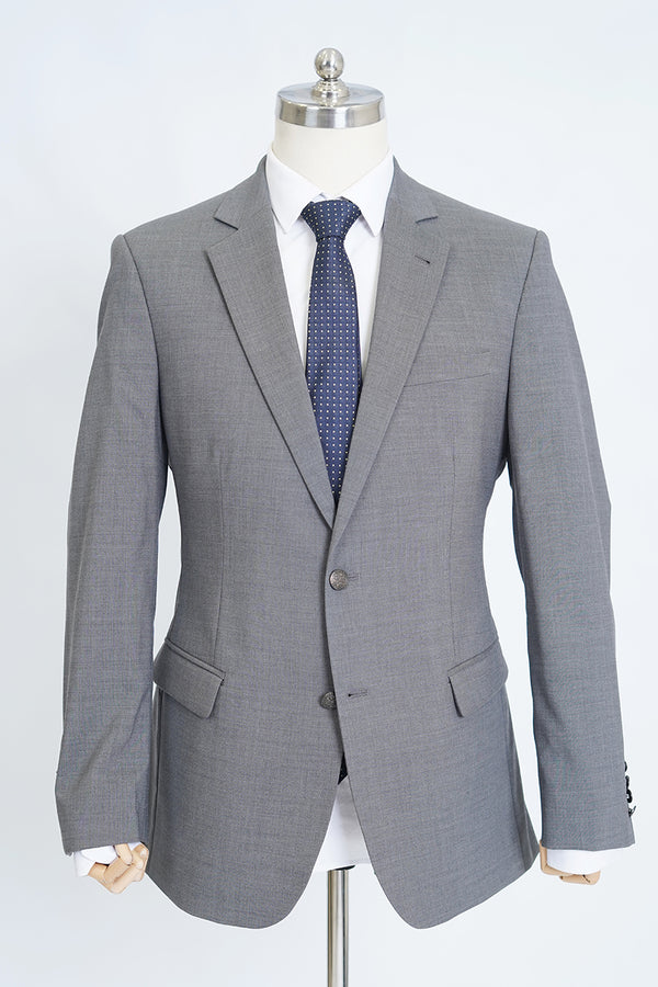 Slate Grey Plain Wool Rich Classic Blazer