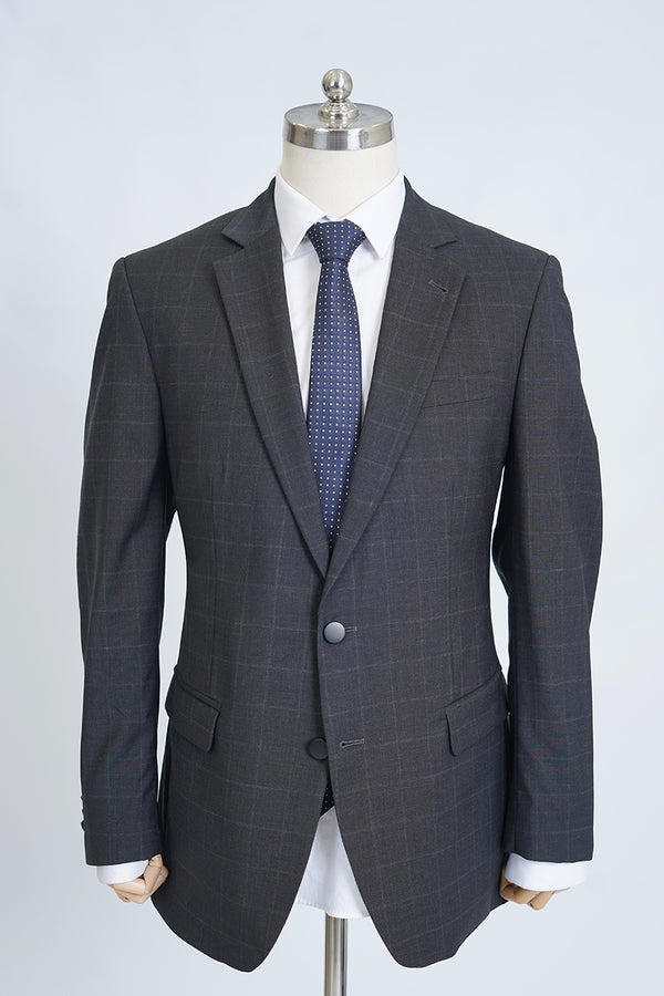 Indigo Blue Checks Wool Rich Classic Blazer
