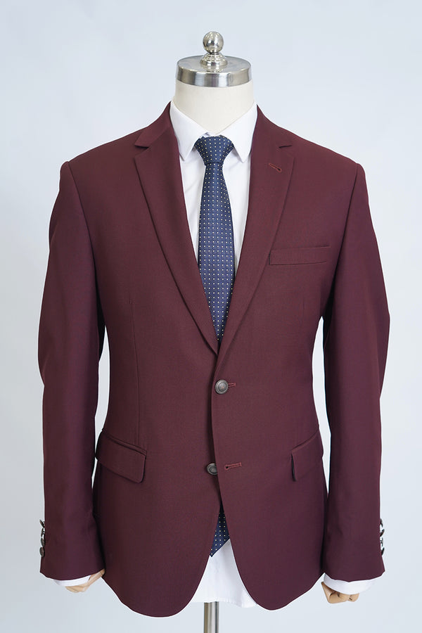 Mens Classic Blazer – Plain Elano Wine Red