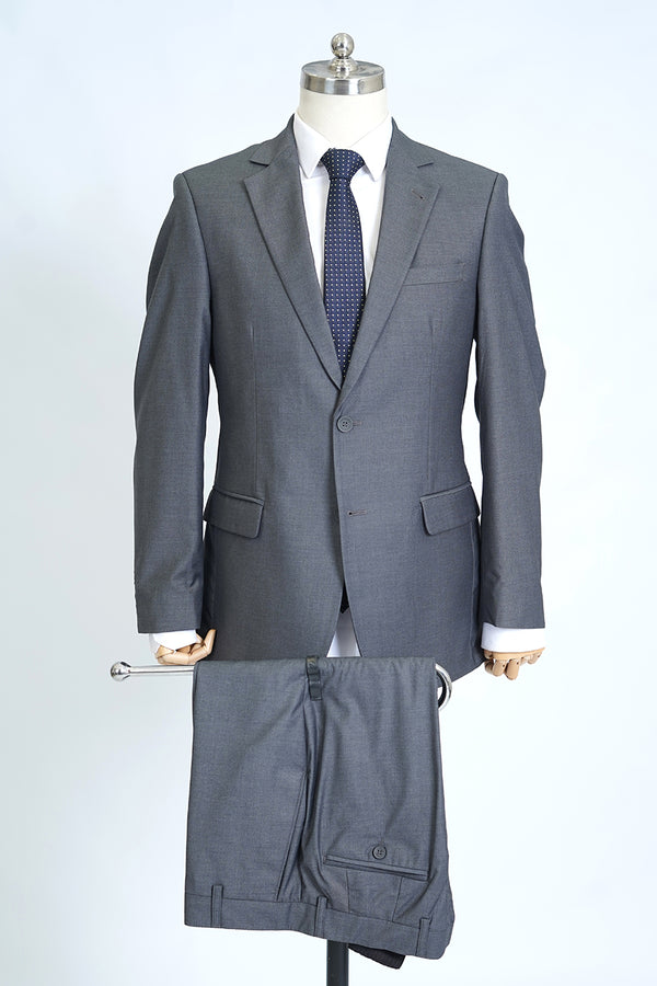 Elano Slate Grey Plain 2-Piece Formal Suit
