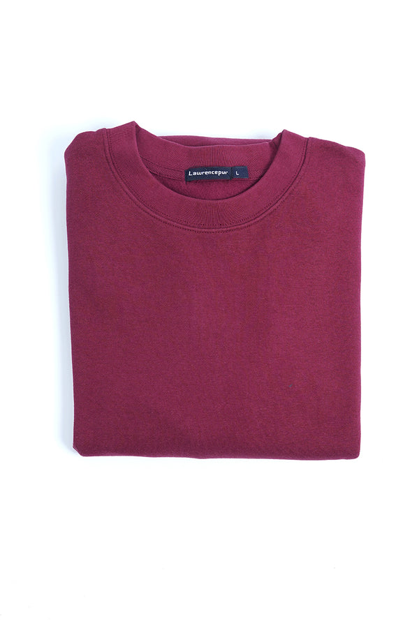 Crew Neck - Woolen Fleece Maroon plain