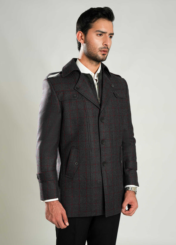 Double Jacket - Worsted Tweed Medium Grey