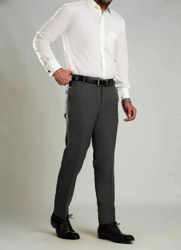Trouser - Worsted Flannel Grey Plain