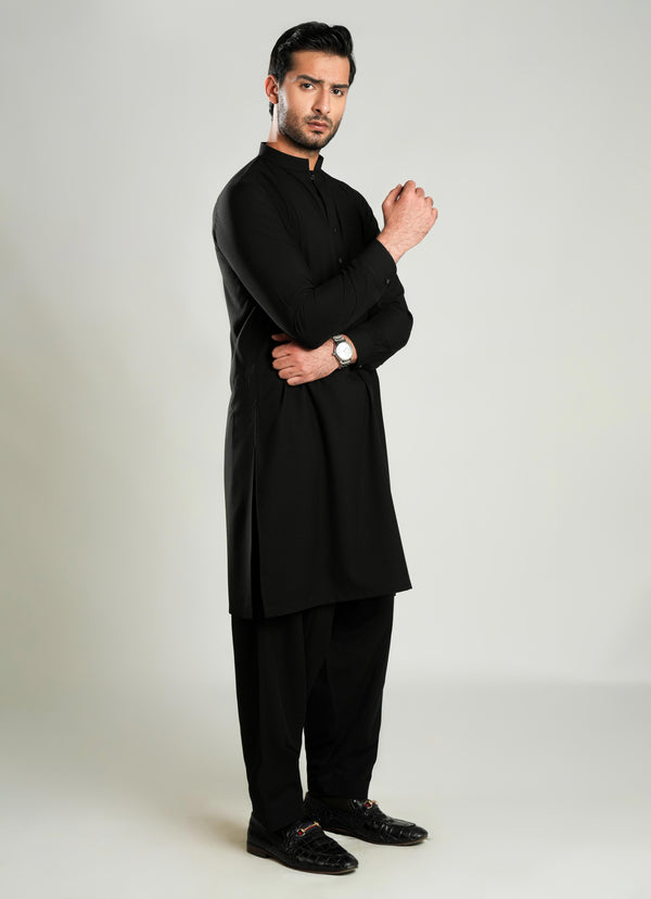 Shalwar Kameez - Zhob Black Plain