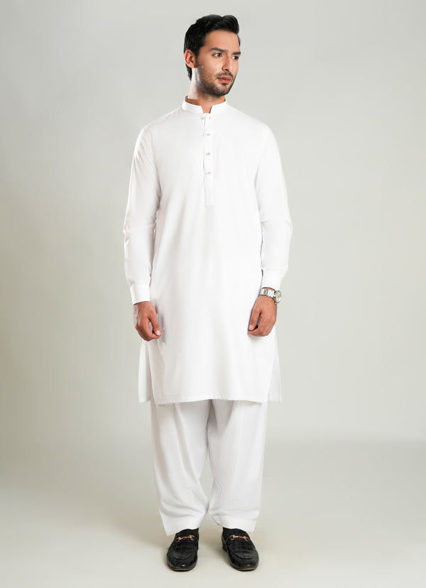 Shalwar Kameez - Zhob White Plain