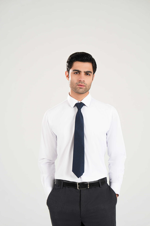 White Supreme Textured Shirt - Poly Cotton