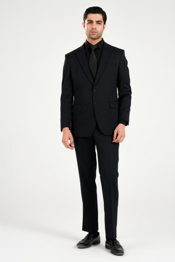 Dark Blue Plain Formal Suit