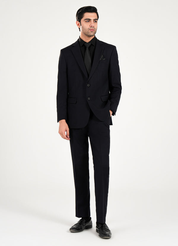 Navy Blue Checked 2 Piece Suit - Bellini Super 100’s