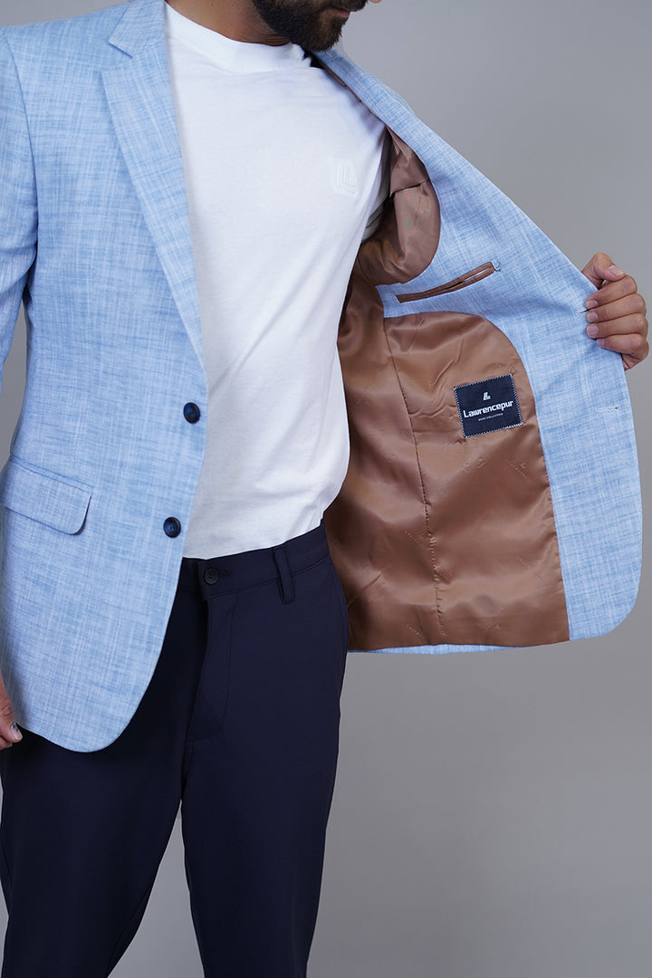 Light Blue Blazer Button Detail – Lawrencepur Brand