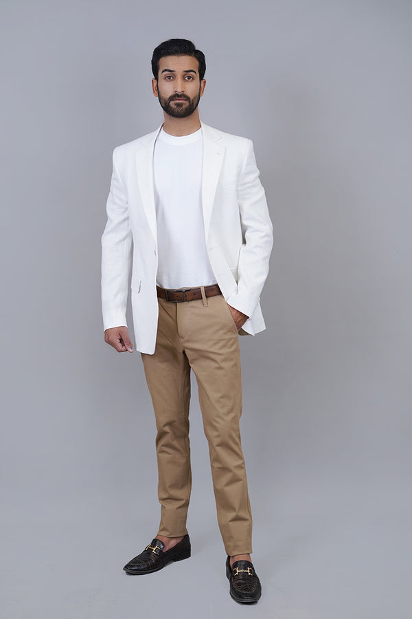 Off-White Linen Blazer – Men’s Summer Formal Jacket