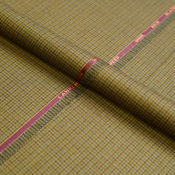 Golden Brown Checks Worsted Tweed Jacketing Fabric