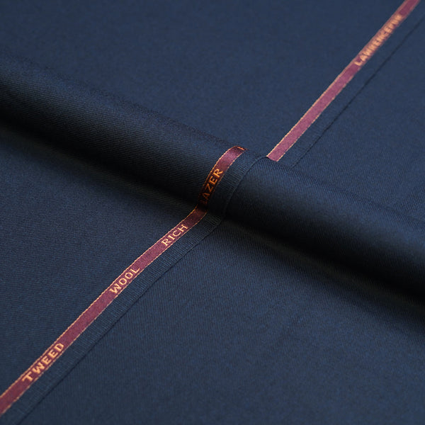 Navy Blue Plain Worsted Tweed Jacketing Fabric