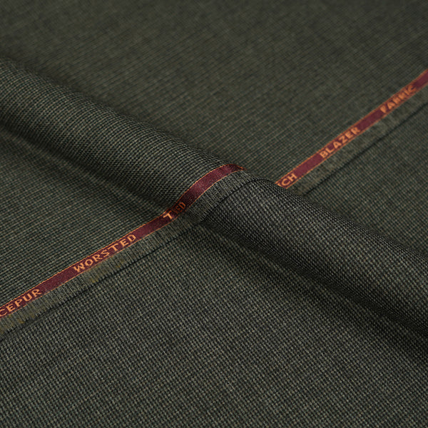 Grey Checks Worsted Tweed Jacketing Fabric