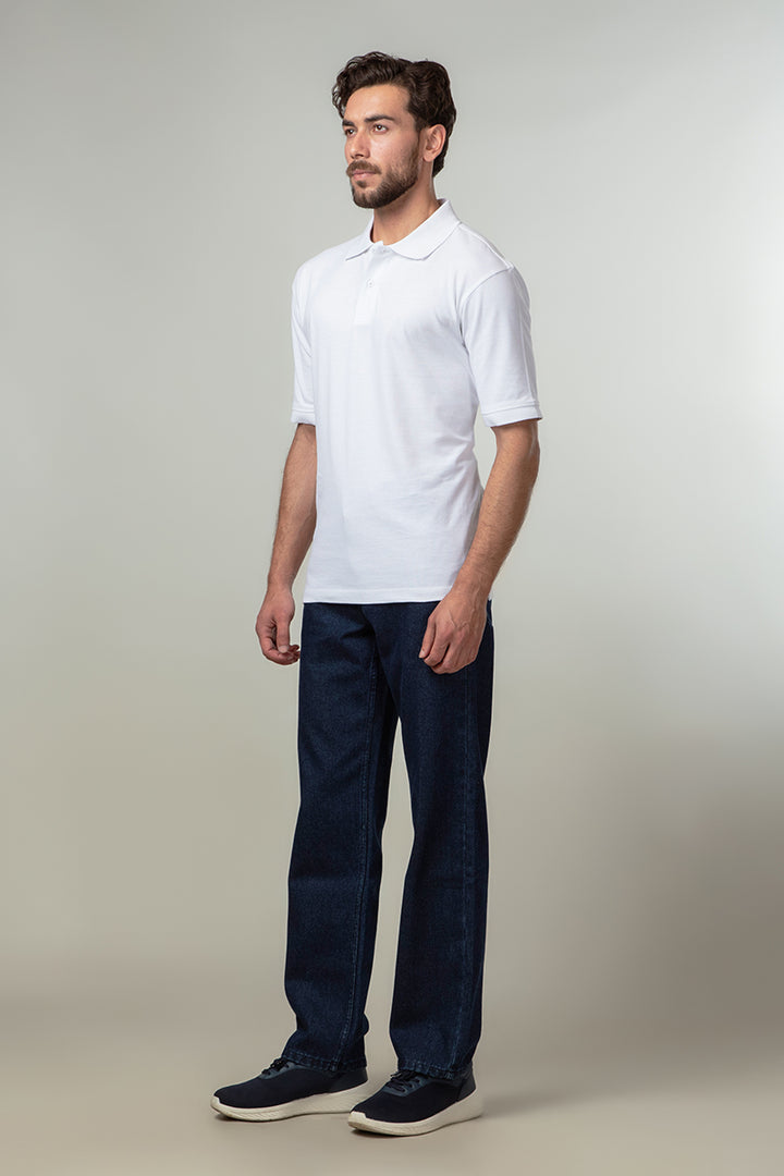 Classic white polo shirt with a single tuck pique design. Made from 100 ...
