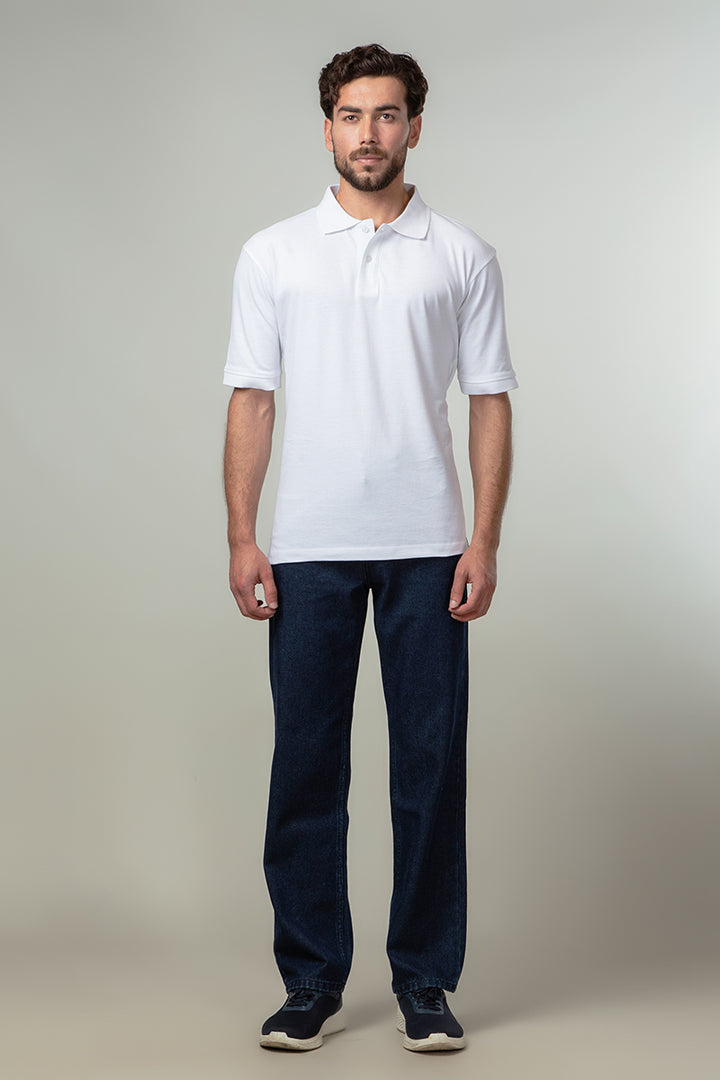 Classic white polo shirt with a single tuck pique design. Made from 100 ...