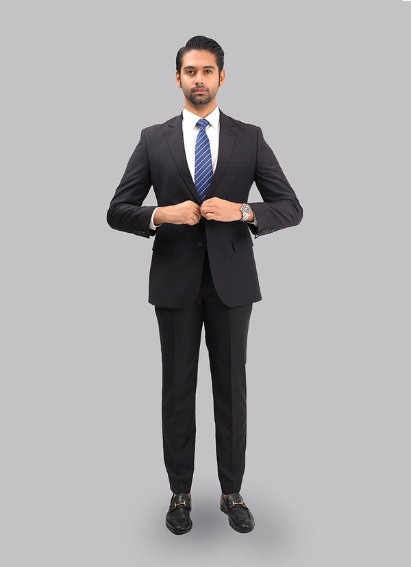 Black Plain Formal 2-Piece Suit