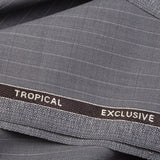 Stripes Grey, Wool Blend, Tropical Exclusive Suiting Fabric