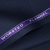 Plain Midnight Blue, Wool Blend, Worsted Flannel Fabric