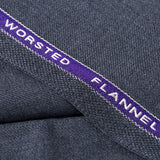 Plain Twill-Medium Grey, Wool Blend, Worsted Flannel Fabric