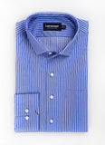 Stripes- White on Blue base, Delta Cotton Rich Formal Shirt