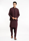 End on End Textured-Maroon, Poly Viscose Eastern Wear Suit