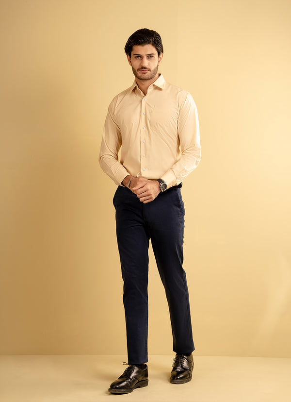 Plain-Beige, Charlie Formal Shirt