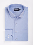 Mini Houndstooth Check-Blue, Delta Cotton Rich Formal Shirt
