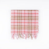Checks-Red & Pink, Size: 30x162, Wool Cashmere Scarf