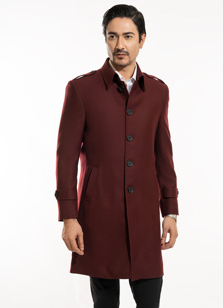 Plain-Rust Brown, Wool Blend Fleece, Women's Long Coat – Lawrencepur