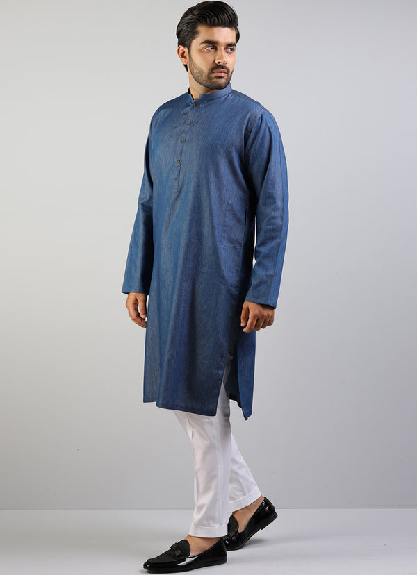 Bermuda Blue Denim Cotton Kurta