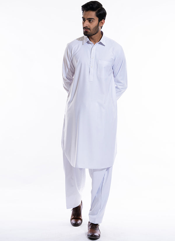 Plain Twill-White, Salaar Prime Winter Shalwar Kameez