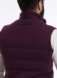 Puffer Jacket - Knitted Maroon Self Stripes
