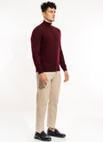 Plain-Brown Pure Merino Wool Full Zipper Sweaters