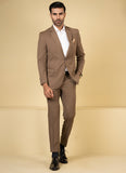Textured-Brown, Wool Blend Classic Suits
