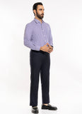 Bengal Stripes-Purple n White Base, 100% Super Fine Cotton Formal Shirt