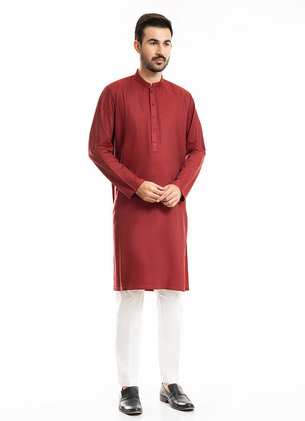 Kurta - Supernova Maroon Bird Eye Textured