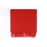 Plain-Blood Red, Size: 29x140, Pure Wool Scarf