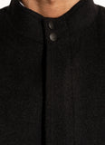 Plain-Charcoal Grey, Regular Fit, Wool Blend Fleece, Zipper Jacket