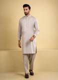 Self Striped Textured-Khaki Brown, 100% Fine Cotton, Shalwar Kameez