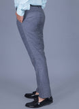 Plain-Iron Grey, Poly Linen Formal Trouser