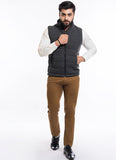 Puffer Jacket - Knitted Grey Self Stripes