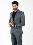 Big Checks-Lava Grey, Wool Rich, Ivory Premium Classic Suits