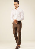 Plain Twill-Chocolate Brown, Wrinkle Free, 100% Cotton, Semi Formal Trouser