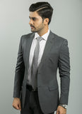 Plain-Medium Grey, Wool Blend Stretch Classic Suit