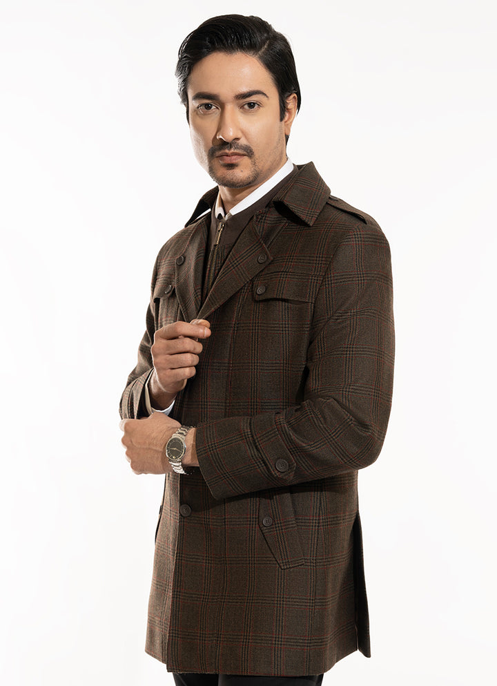 Lawrencepur Green Glen Plaid Check Tweed Double Jacket