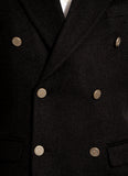 Plain-Charcoal Grey, Wool Blend Fleece, Double Breasted Blazer